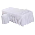 thumbnail image 4 of Soft Beauty Massage Bed Sheet With Pillowcase and Stool Cover White, 4 of 9