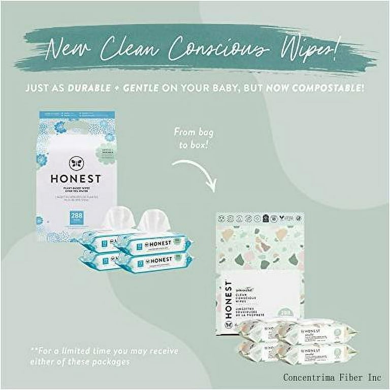 Clean Conscious Wipes 100 Plant Based 99 Water Baby Wipes Hypoallergenic Dermatologist Tested Geo Mood 288 Count