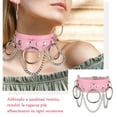 thumbnail image 3 of Collier Ajustable Ras-de-Cou Chaîne Multicouche Aguichant Gothique Punk Rock Pendentif Ras-de-Cou en Cuir PU Fille Femme Punk O Ring Collier, 3 of 9