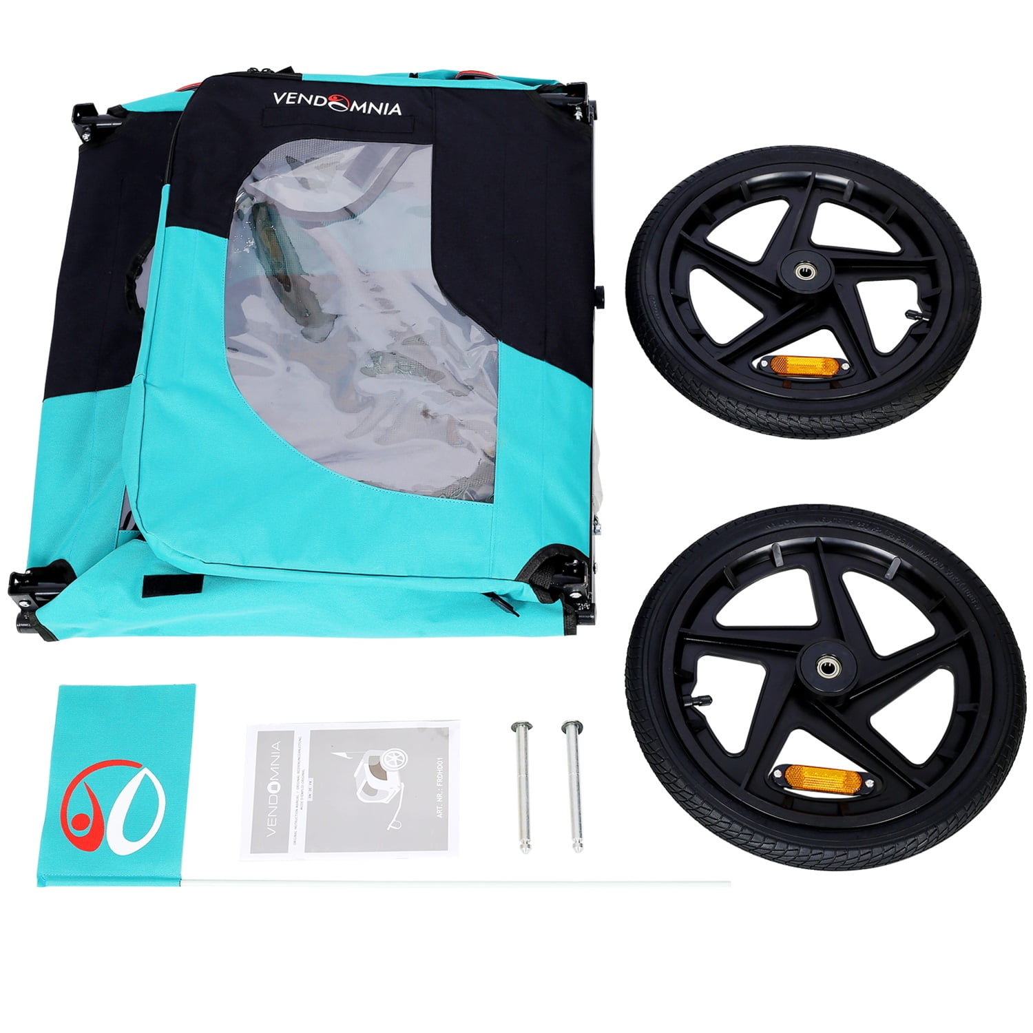 Pefilos 45" Dog Bike Trailer, Pet Stroller Bicycle Carrier w/Hitch, Suspension, Visibility Flag, air wheel Pet Bike Trailer for Dogs 66lb Weight Capacity, Light Blue Pefilos 45" Dog Bike Trailer, Pet Stroller Bicycle Carrier w/Hitch, Suspension, Visibility Flag, air wheel Pet Bike Trailer for Dogs 66lb Weight Capacity, Light Blue