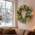 thumbnail image 7 of EastVita Pre-Lit Artificial Christmas Wreath 24 Inch Frosted Pine Cone and Berry Winter Greenery Wreath for Front Door Full Outdoor/Indoor Decor with 50 LED Lights Battery Operated, 7 of 7