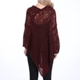 thumbnail image 5 of Summer Clearance Sale! Pitauce Cover Up for Women Solid Color Hollow Out V Neck Crochet Poncho Knitting Cape Asymmetric Hem Shawl Versatile Wrap Tops, 5 of 7