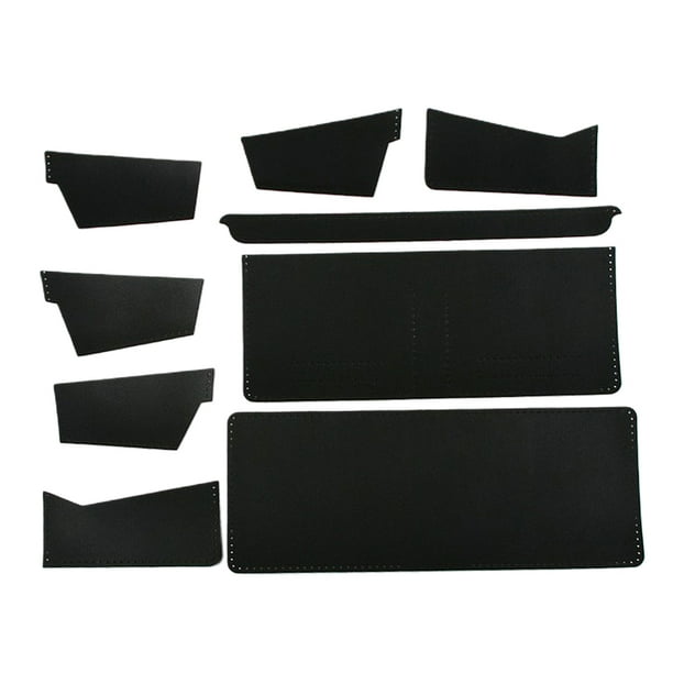9 piezas/juego de billeteras con patrón de PU, fibra sintética, material para hacer billeteras Negro