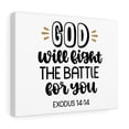 thumbnail image 4 of Scripture Walls God Will Fight The Battle For You Exodus 14:14 Bible Verse Canvas Christian Wall Art Ready to Hang Unframed, 4 of 12