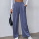 thumbnail image 2 of Pantalones casuales plisados, pantalones plisados de cintura alta y pierna ancha, pantalones casuales de cintura elástica, logra más, 2 of 6