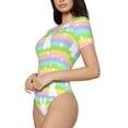 thumbnail image 2 of Naloa Rainbow Rabbit Women's Short-Sleeved Onesie, One-Piece Swimsuit for Parties, dates, clubs - X-Large, 2 of 9