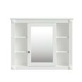 thumbnail image 7 of GZXS White Wall-Mounted Medicine Cabinet with Mirror, 35"W Bathroom Storage Cabinet with Adjustable Interior Shelf & Side Open Compartments, MDF Construction, Modern Style, 7 of 7