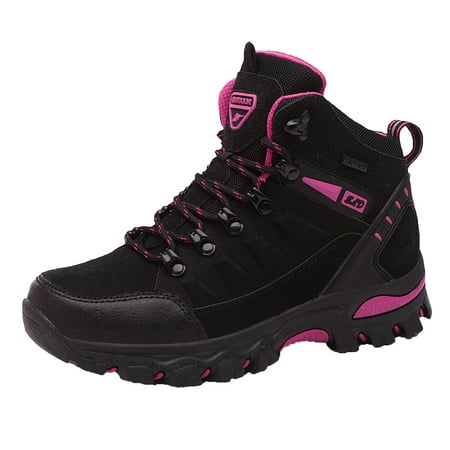

asdoklhq Sneakers for Women Women Outdoor Sports Climbing Hiking Shoes Waterproof Trekking Sneakers Black 36