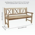 thumbnail image 4 of Sunnydaze 2-Person Teak Outdoor Patio Garden Bench with Cross-Back, 4 of 10