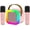 Pink, variant on K12 Dual Microphone Karaoke Bluetooth Speaker RGB Light Two 5W Speakers Sound Subwoofer Boombox Support Multiple Input Modes, Rose