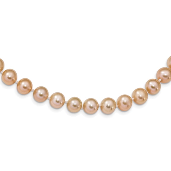 Primal Silver Sterling Silver Rhodium-plated 7-8mm Pink Freshwater Cultured Pearl Necklace