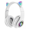 thumbnail image 2 of Injueey Auriculares con orejas de gato Auriculares inalámbricos Música Estéreo Auriculares con azules con micrófono Niños Hija fone Gamer Cables de audio/vídeo Blanco, 2 of 6