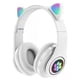 thumbnail image 2 of Injueey Auriculares con orejas de gato Auriculares inalámbricos Música Estéreo Auriculares con azules con micrófono Niños Hija fone Gamer Cables de audio/vídeo Blanco, 2 of 6