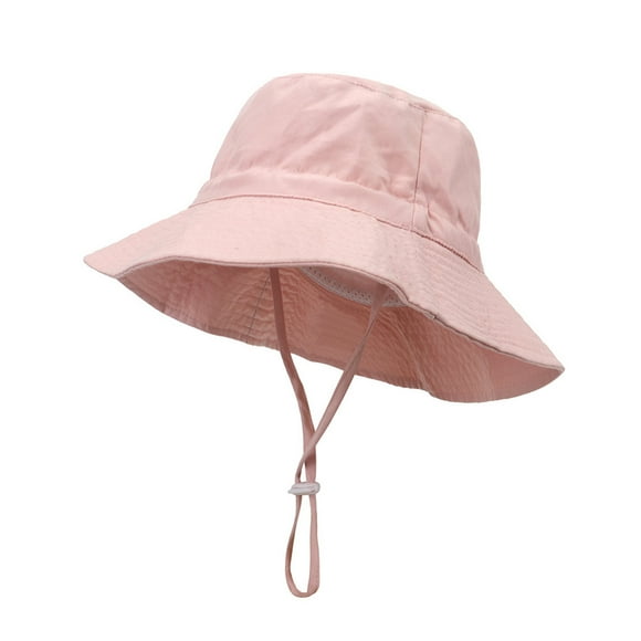 Baby Girl Sun Hat Toddler Bucket Hat Solid Cap Beach Hats Wide Brim Outdoor Play Boy Girl Kids Hats Pink