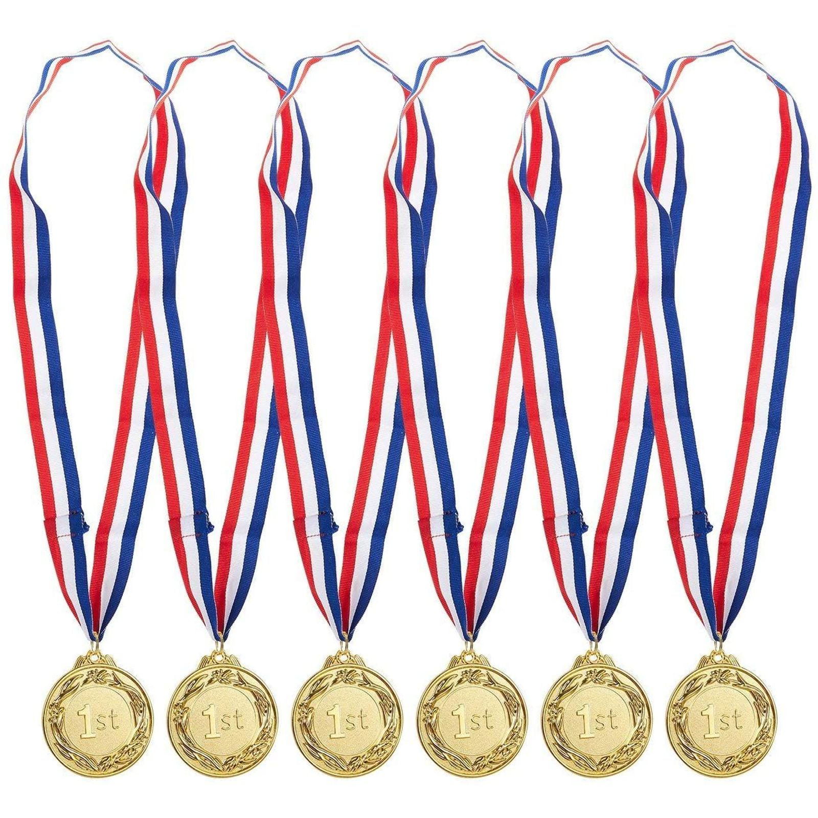 INSERTS or OWN LOGO PACK OF 10 SPELLING SCHOOL STAR METAL MEDALS 50mm RIBBONS 