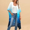 thumbnail image 6 of Xdegoge Kimono Cardigans For Women Open Front Half Sleeve Boho Tropical Print Cover Up Sheer Chiffon Duster Lightweight Summer Casual Daily Outerwear, 6 of 8