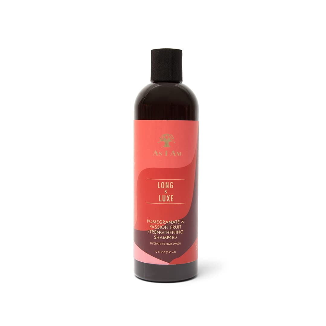As I Am Long & Luxe Strengthening Shampoo + Conditioner Duo, 12 fl oz Each, with Pomegranate & Passion Fruit, Strengthens and Moisturizes Hair