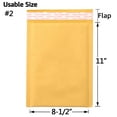 thumbnail image 2 of 25/50/100 Kraft Bubble Mailers Padded Envelope Shipping Bags Seal Any Size, 2 of 8