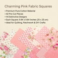 thumbnail image 5 of iMzoon 42Pcs Pink Precut Fabric 10" Squares with Wavy Edges | Cotton Fat Quarters for Quilting & Sewing, DIY Craft Supplies and Color Analysis Swatches - Pink, 5 of 11