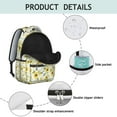 thumbnail image 4 of White Sunflower Backpack for School,Cute School Bag,Schoolbag with Adjustable Shoulder Straps & Padded Back,15.3"x11"x7.1".﻿, 4 of 6
