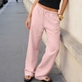 thumbnail image 4 of Tqcoqu Wide Leg Palazzo Pants for Women Casual Loose Drawstring Trendy Beach Linen Trousers with Pockets Vacation,Pink,Women's S-XXXL, 4 of 6
