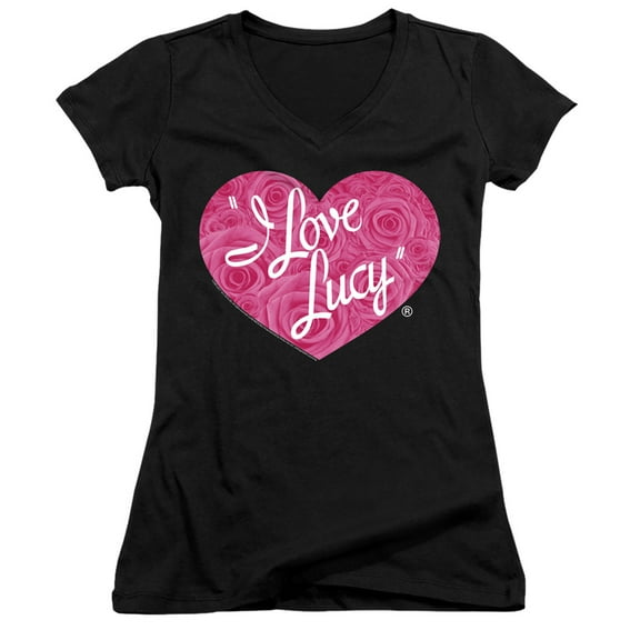 I Love Lucy FLord of the Ringsal Logo Junior Women's T-Shirt V-Neck Black