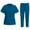 Royal Blue, variant on JGNGSHN Scrubs Medical Uniform Womens Scrub Set Solid V Neck Scrub Top & Drawstring Straight Leg Pant Nursing Workwear