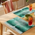 thumbnail image 4 of Placemat Set of 6 White Tree Branch Placemats for Dining Table Ombre Green Painting Washable Table Mats for Kitchen and Party Decor Indoor & Outdoor Use, 4 of 8