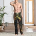 thumbnail image 2 of Hirioo Cute Leaf Animal for Men's PJ Pajama Pants Sleep Pants Men's Home Trousers with Pockets,S-3XL-Medium, 2 of 6