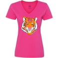 thumbnail image 3 of Inktastic Tiger Head Women's V-Neck T-Shirt, 3 of 5