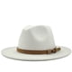 thumbnail image 3 of Sombrero sencillo con cinturón de gamuza y lana, estilo jazz, para otoño e invierno, para mujer, 3 of 6