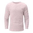 thumbnail image 5 of fartey Mens Sherpa Sweater Crew Neck Solid Fleece Top Long Sleeve Casual Fall and Winter Warm Pullover Sweater, 5 of 6