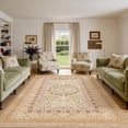thumbnail image 5 of Toyoso 6x9 Luxurious Traditional Area Rug, Ornate Frame Indoor Carpet, 0.25 inch Thin Machine Washable Non Slip Floor Decor for Modern Apartment Living Area, Ivory Champagne, 5 of 8