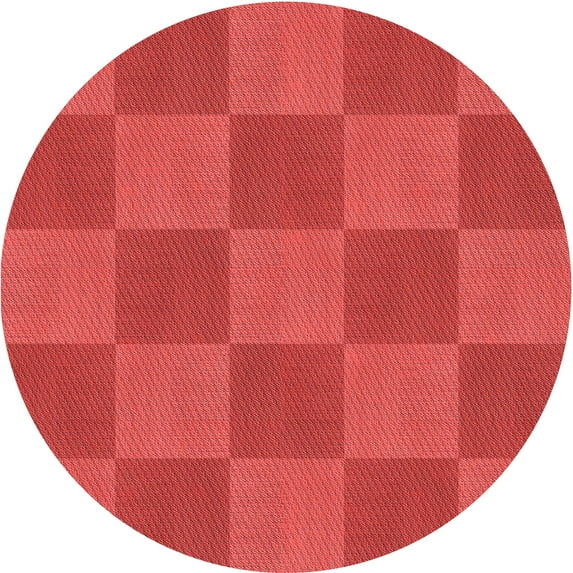 Ahgly Company Machine Washable Indoor Round Transitional Red Area Rugs, 4' Round