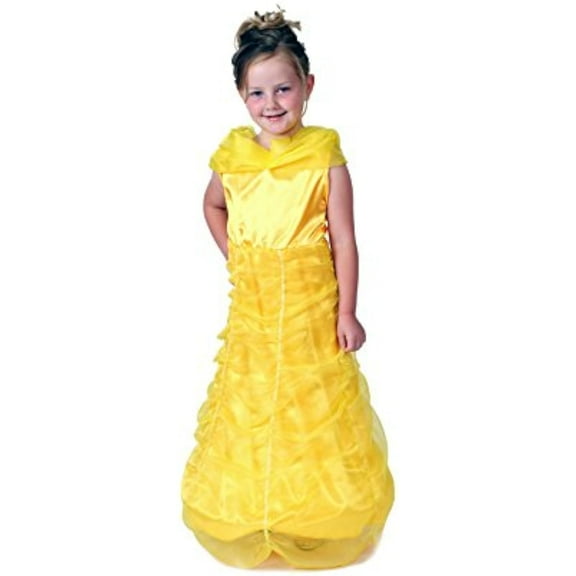Girls Yellow Princess Dress with Hoop (Choose Size) (8/10, Yellow)