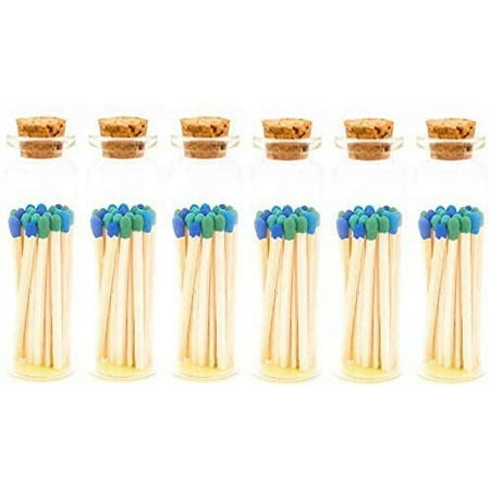 Sea Glass Blend Decorative Matches 120 Small Premium Wooden Matches | Artisan Matches for Candles Safety Matches for Lighting Candles with Match Striker On The Bottle | Perfect Candle Accessories
