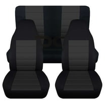 T203-Designcovers Fits 1997-2002 Jeep Wrangler TJ 2door Cotton Seat Covers:Black and Charcoal - Full Set