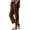 Brown, variant on Women Pants Corduroy Wide Leg Ankle Length Elastic Waist Two Side Pockets Solid Colors for Fall Winter School Runs and Errands