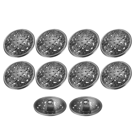 Uxcell 10pcs 32L Metal Round Hollow Sewing Buttons 20mm 4/5" Zinc Alloy Clothes Craft Replacement Button for Men Women Coat Uniform Shirt Suit, Black