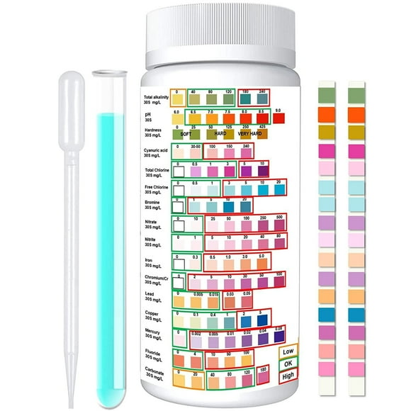 Milisten 50pcs Drinking Water Quality Test Kit Multi-Functional Water Testing Strips For Home Use High Precision Water Test Strips