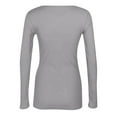 thumbnail image 4 of Kixjoy Square Neck Tops for Women Long Sleeve Ribbed Scoop Neck Tops Slim Fit Warm Winter Undershirts Basic Lightweight Shirts for Women, Light Gray XL, 4 of 6