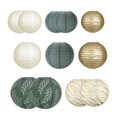 thumbnail image 2 of Conjunto de linternas de papel,Juego de linternas de papel Linternas con pompones de papel con bolas,Linternas de bolas Pompones de papel Pompones de papel colgantes,Decoraciones de linternas, 2 of 9
