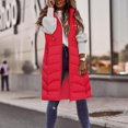 thumbnail image 4 of Brnmxoke Long Vest for Women Sleeveless Lightweight Puffer,Women's Long Puffer Vest Jacket Sleveless Hoodies Full Zipper Sleeveless Down Coats Thickened Warm Windbreakers, 4 of 6