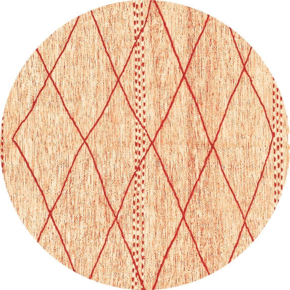 Ahgly Company Indoor Round Solid Orange Modern Area Rugs, 7' Round