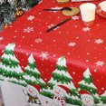 thumbnail image 5 of Christmas Disposable Tablecloth, Holiday Party Decoration, Christmas Snowman PE Plastic Waterproof Oilproof Table Cover for Dining Kitchen Indoor Outdoor, 137x274cm/54x108in, 5 of 7