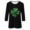 thumbnail image 4 of hotojiny St. Patrick's Day Shirt for Women Cute Print Plus Size Summer Tops Lightweight Crew Neck 3/4 Sleeve Work Party Tee Shirt, 4 of 4