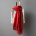 thumbnail image 1 of Bufanda grande de otoño e invierno para mujer, chal cálido con borlas, color sólido, cachemira gruesa, uso doble, 1 of 6