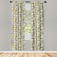 thumbnail image 3 of Botanical Curtains 2 Panels Set, Abstract Autumn Themed Repeating Pattern of Heart Shaped Leaves, Window Drapes for Living Room Bedroom, 56"W X 84"L, Dark Tan and Multicolor, by Ambesonne, 3 of 5