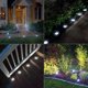 thumbnail image 4 of Luz solar para exteriores, 4 piezas, 8 luces LED solares para el suelo, luz blanca fría, resistente al agua, IP65, luz empotrada para jardín, camino, pasarela, césped, patio, escalones, escaleras TUNC Sencillez, 4 of 5