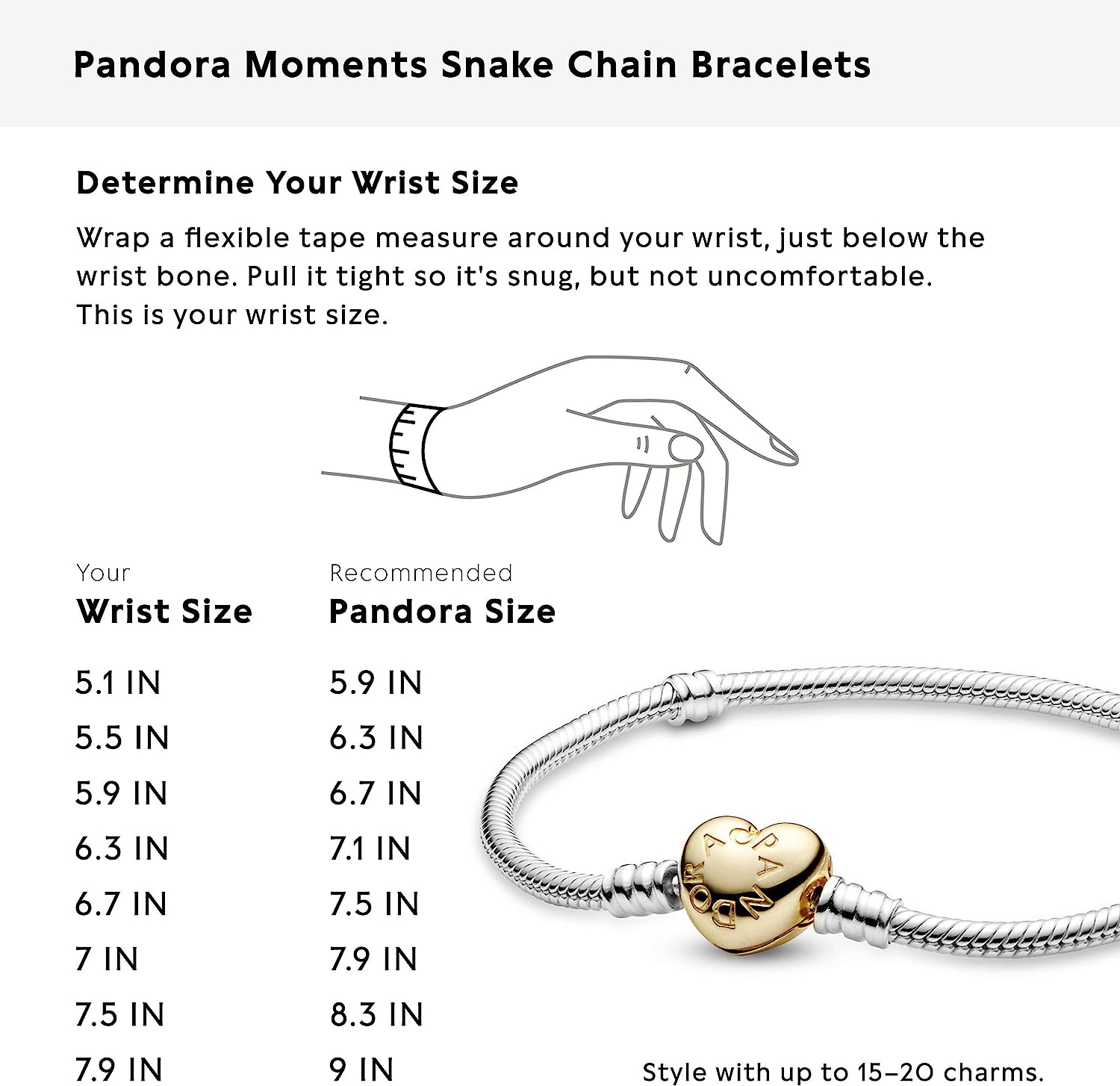 Pandora Moments Family Tree Heart Clasp Snake Chain Bracelet | Pandora UK